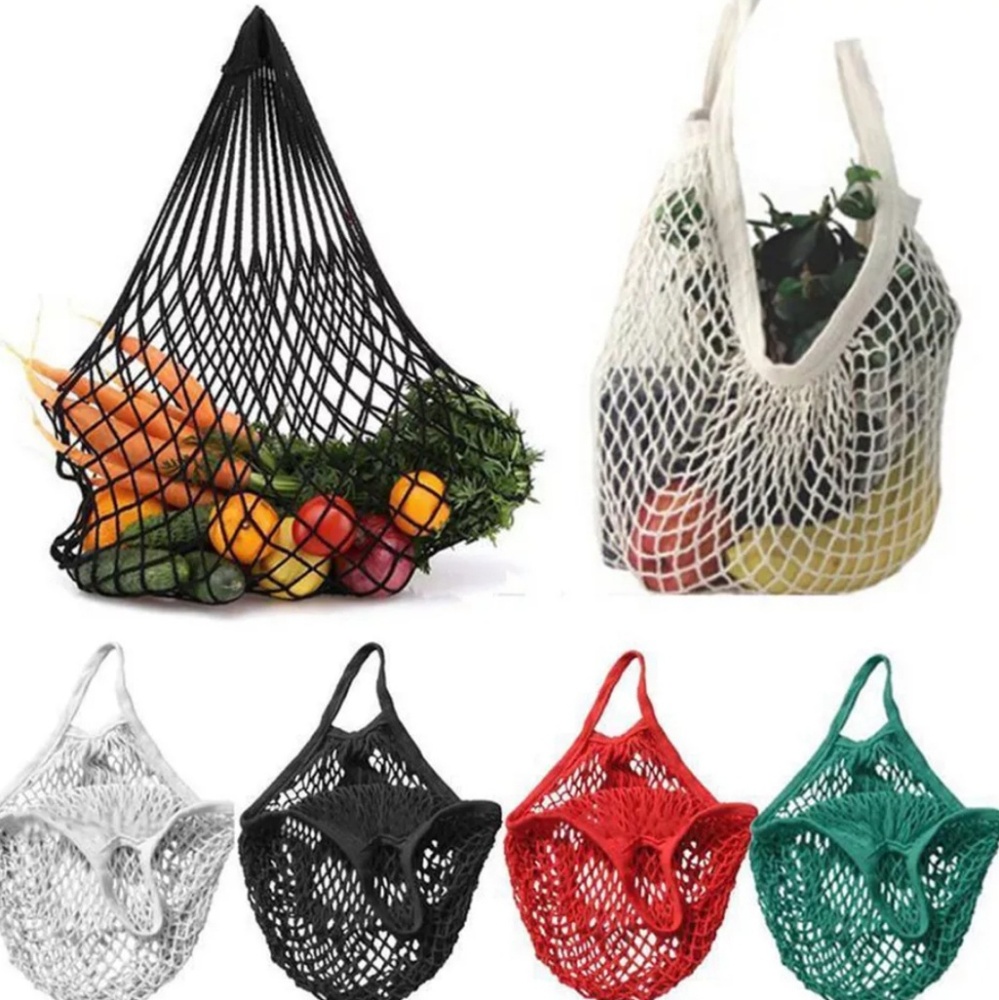 Cotton French Market Reusable Net Bag Mesh - Picture 2 of 6